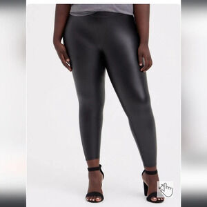 Torrid Pixie Black Faux Leather Leggings Size 2X
